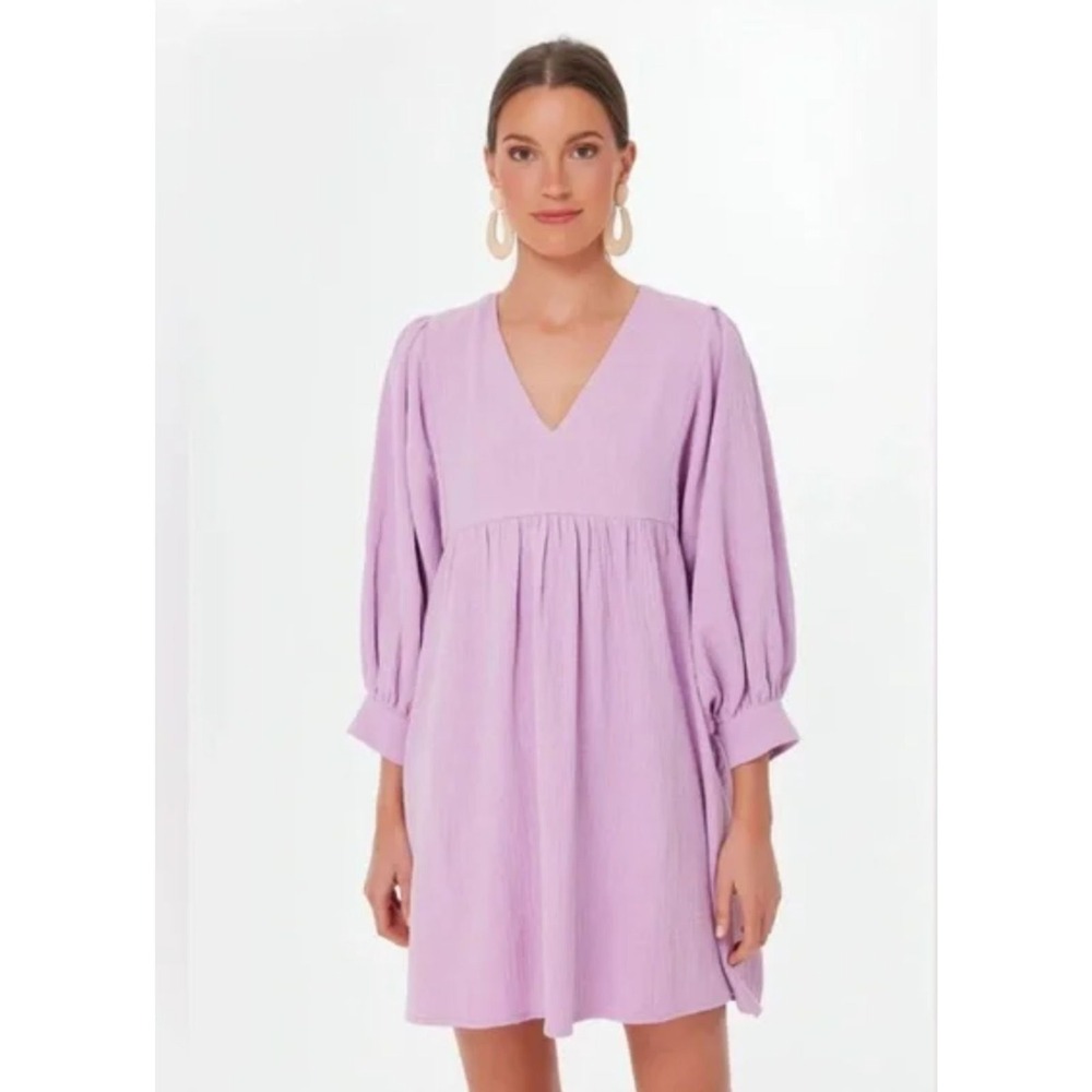 Pomander Place Tuckernuck Millie Mini Dress L Lavender Cotton Gauze Babydoll